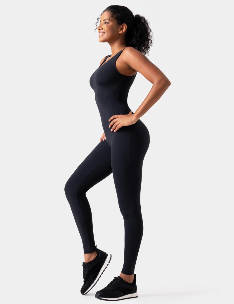 Speerise Women Rompers Jumpsuits Leotards Bodysuit One Piece Tank Top Outfit â€“ Tummy Control Workout Jumpers Body Suits Lightweight yet supportiveâ€”full-length compression romper for stretch, fitness, and fun - Image 2